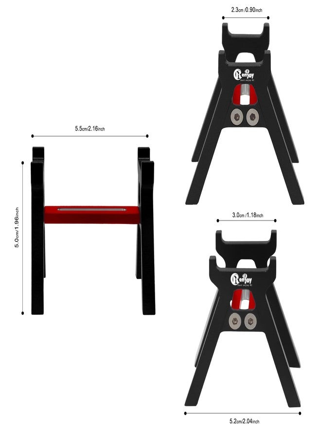 RCenjoy RC Car Stand Aluminum Alloy RC Car Static Display Stand RC Work Stand for 1/18 1/24 TRX4M FCX18 SCX24 FCX24 RC Car Upgrade Parts (Black) - Image 2